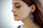 Оригинальные Ассиметричные серьги-звёзды от бренда Empire. Серёжки в виде звёзд. Длинные серьги — изображение 10
