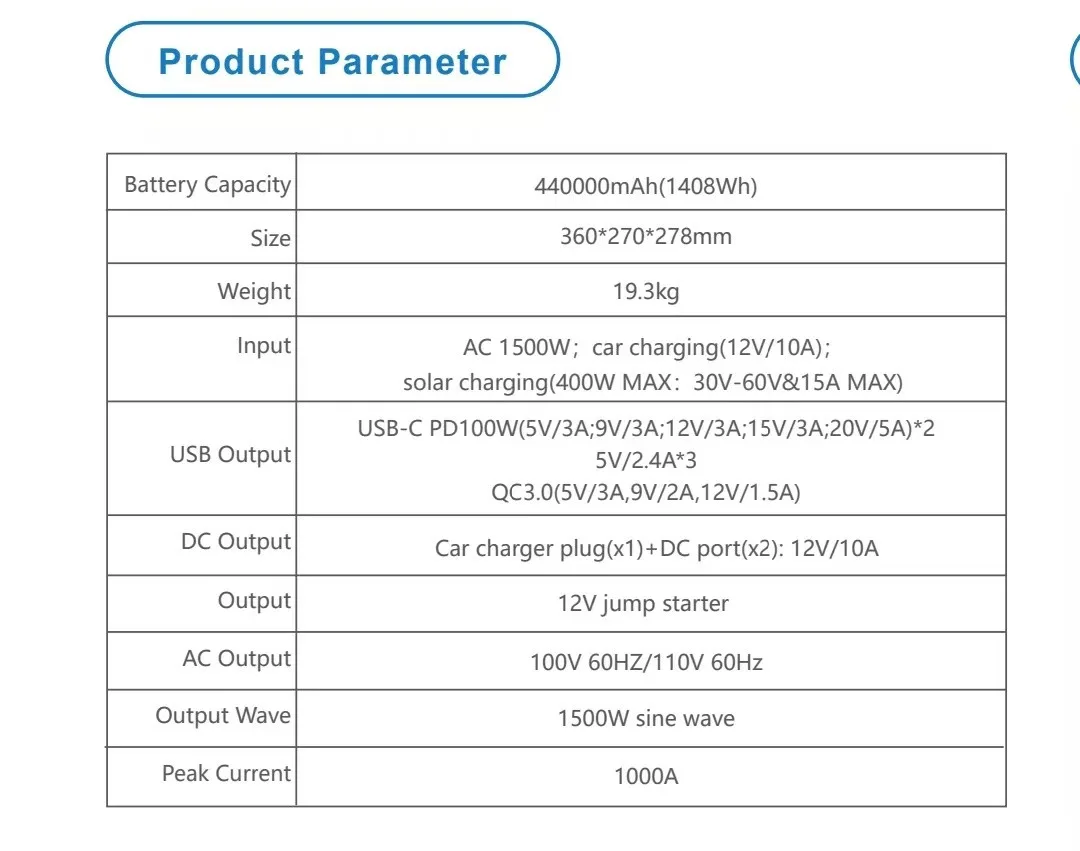 Портативная зарядная станция CARKU s1500W(3000w) PRO  + пусковое устройство для автомобиля. 1408Вт/час — изображение 10