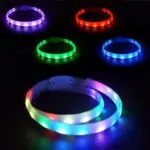 Светодиодный Led ошейник для собак регулируемый. 5 цветов в одном ошейнике. — изображение 3