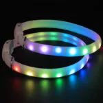 Светодиодный Led ошейник для собак регулируемый. 5 цветов в одном ошейнике.