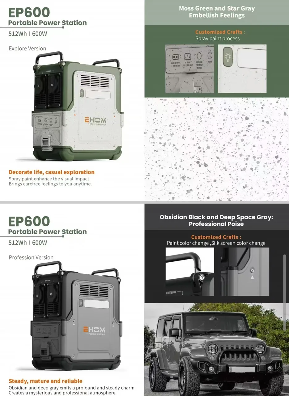 Портативная электростанция EHOM EP600 512Wh LiFePO4 EVE Battery — изображение 3