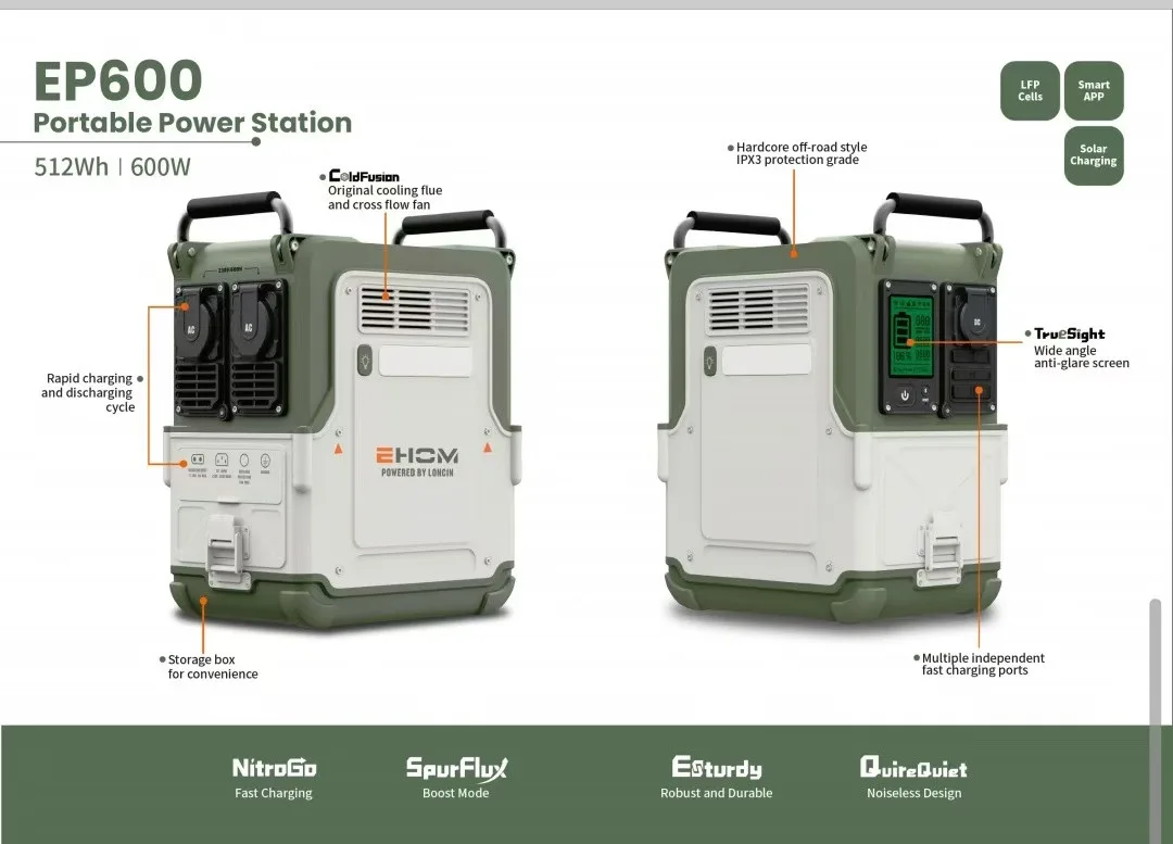Зарядное устройство , электростанция EHOM EP600 512Wh LiFePO4 EVE Battery — изображение 3