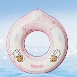 Надувной круг с насосом и ручками AirFloat Pro Рожевий 60 кг