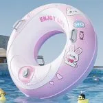 Надувной круг с  встроенным насосом и ручками AirFloat Pro Рожевий «Принцеса»80  - 60 кг