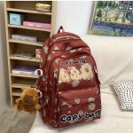 Рюкзак Capybara с мягкой игрушкой | Школьный рюкзак с капибарами красный — изображение 5