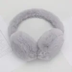 Бархатные меховые  наушники / теплые наушники для девушек  / зимние наушники Сірий — изображение 2