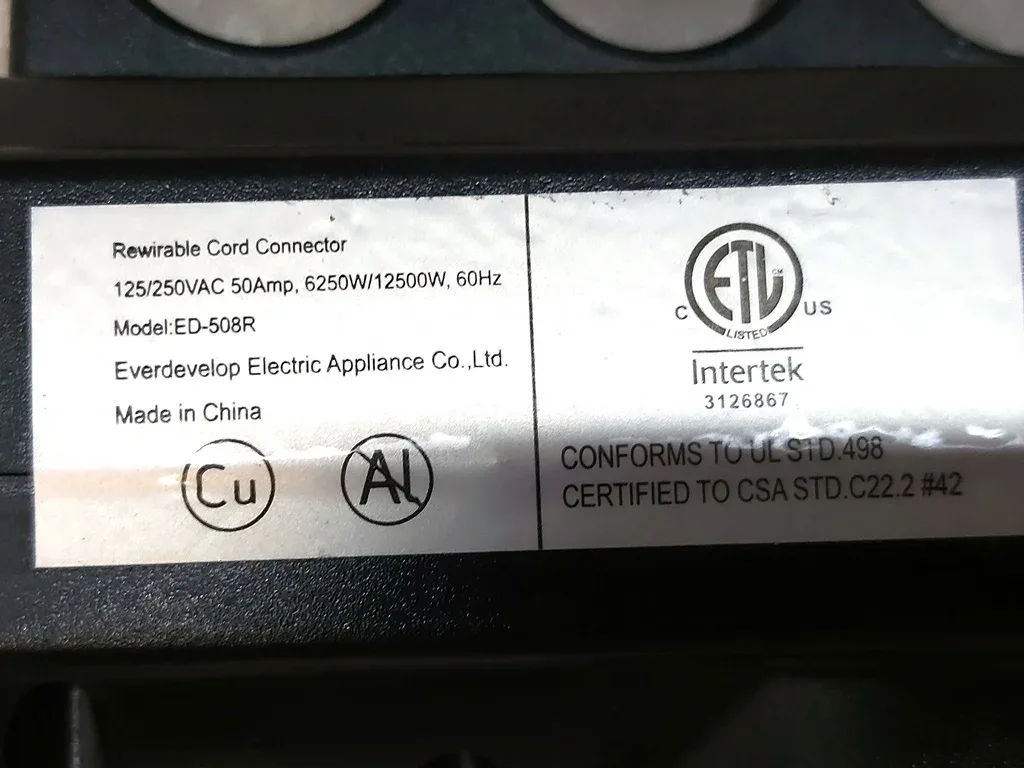 Розетка высоковольтная 14-50R 50A-125/250V 6250W/12500W. 60Hz для смарт адаптера Tesla all models 14-50R ED-508R/14-50P ED -507P — изображение 8