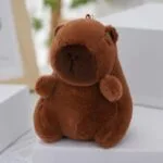 Мягкая игрушка Капибара — брелок 10- 12 см разные   Капибара 10 см с рюкзачком-черепашкой (зелёный) — изображение 2