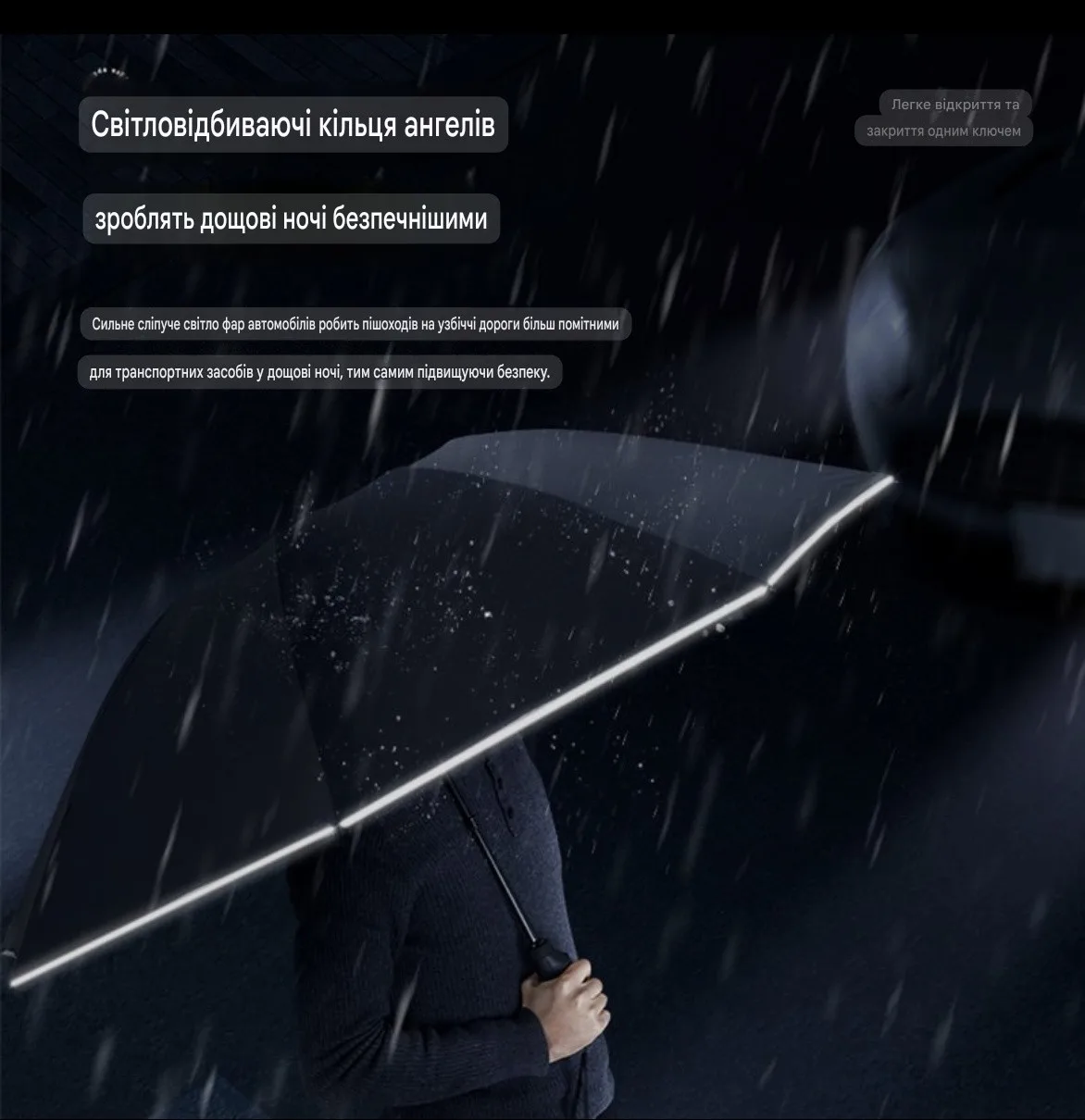 Magic Electric Umbrella 108 см | Автоматический зонт с электроприводом UPF50+ Чёрный люкс 115 — изображение 3
