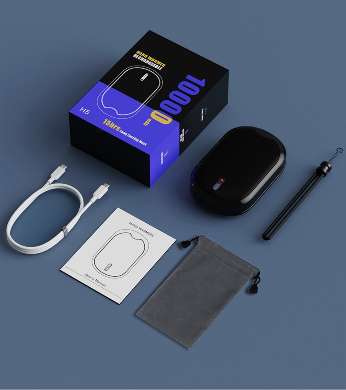 7061929257_portativnyj-obogrevatel-dlya Портативный Обогреватель для Рук 2-в-1 "H5 Hand Warmer" 10000 мАч | Двусторонний нагрев | Power Bank — изображение 1