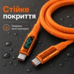 Type C кабель быстрая зарядка 100- 240W + дисплей + PD,  для всех  устройств. — изображение 7