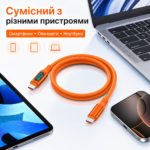 Type C кабель быстрая зарядка 100- 240W + дисплей + PD, для всех устройств. — изображение 3