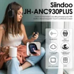 Беспроводные наушники Siindoo JH-ANC930PLUS   с съёмным магнитным сенсорным дисплеем • Hybrid ANC шумоподавление 40 часов — изображение 2