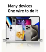 Магнитный кабель быстрой зарядки 240W USB Type-C / USB-C для iPhone, Samsung, Huawei, ноутбуков и планшетов Оранжевый — изображение 5