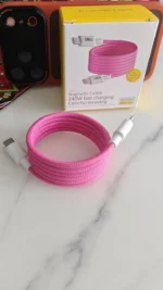 Магнитный кабель быстрой зарядки 240W USB Type-C / USB-C для iPhone, Samsung, Huawei, ноутбуков и планшетов Оранжевый — изображение 8