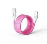 Магнитный кабель быстрой зарядки 240W USB Type-C / USB-C для iPhone, Samsung, Huawei, ноутбуков и планшетов розовый