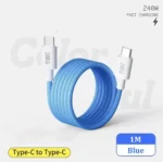 Магнитный кабель быстрой зарядки 240W USB Type-C / USB-C для iPhone, Samsung, Huawei, ноутбуков и планшетов синий — изображение 2