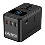 200W GaN Сверхмощный Travel Charger с цифровым TFT-дисплеем, кулером, 3×USB-C + USB-A и сменными вилками