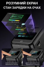 200W GaN Сверхмощный Travel Charger с цифровым TFT-дисплеем, кулером, 3×USB-C + USB-A и сменными вилками — изображение 6