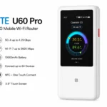 Мощный портативный 5G Wi-Fi 7 роутер ZTE U60 Pro 10000 мАч | Мобильный модем Nano SIM | До 64 устройств