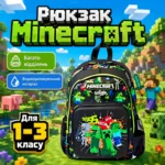 Школьный рюкзак Minecraft Smiggle 36×25×13 см  | Детский рюкзак с водоотталкивающей тканью и ярким принтом