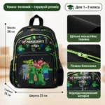 Школьный рюкзак Minecraft Smiggle 36×25×13 см  | Детский рюкзак с водоотталкивающей тканью и ярким принтом — изображение 3