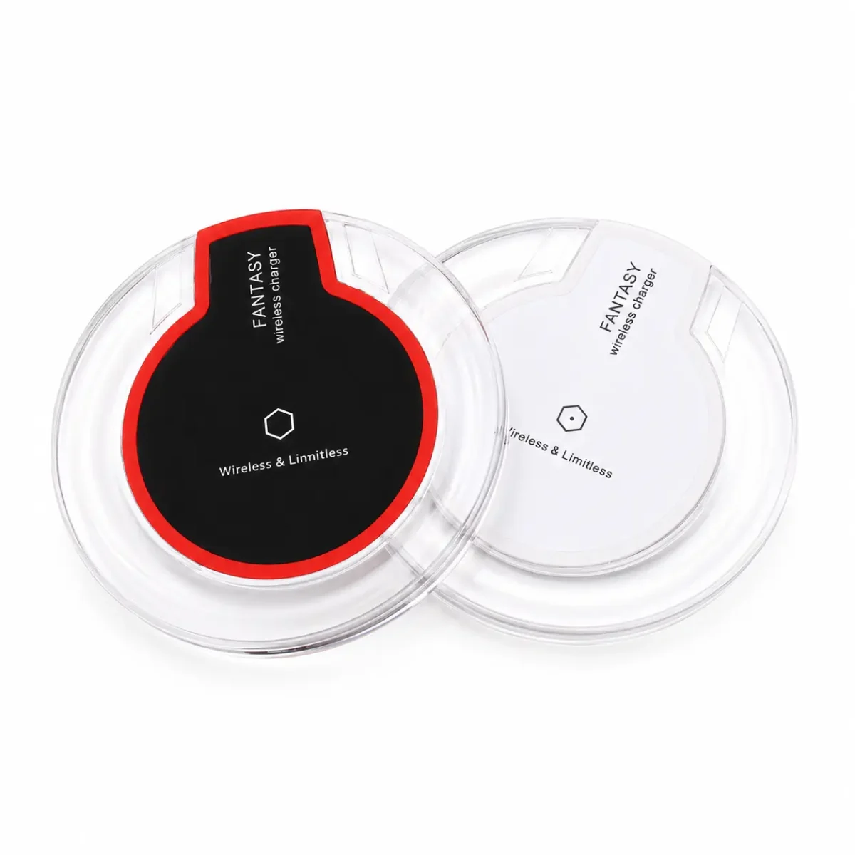 Беспроводная зарядка Fantasy Wireless Charger Qi Standard для смартфона, прозрачная круглая, распродажа — изображение 4