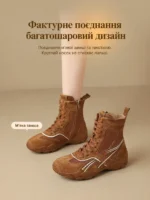 Женские утеплённые ботинки ZHR Classic в ретро-стиле, коричневые, размер 38 — изображение 10