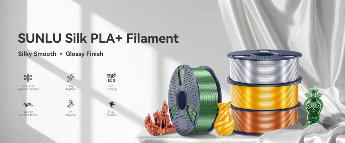 Филамент SUNLU PLA + Silk Purple 1.75 мм 1 кг, шелковый фиолетовый пластик для 3D-принтера — изображение 3