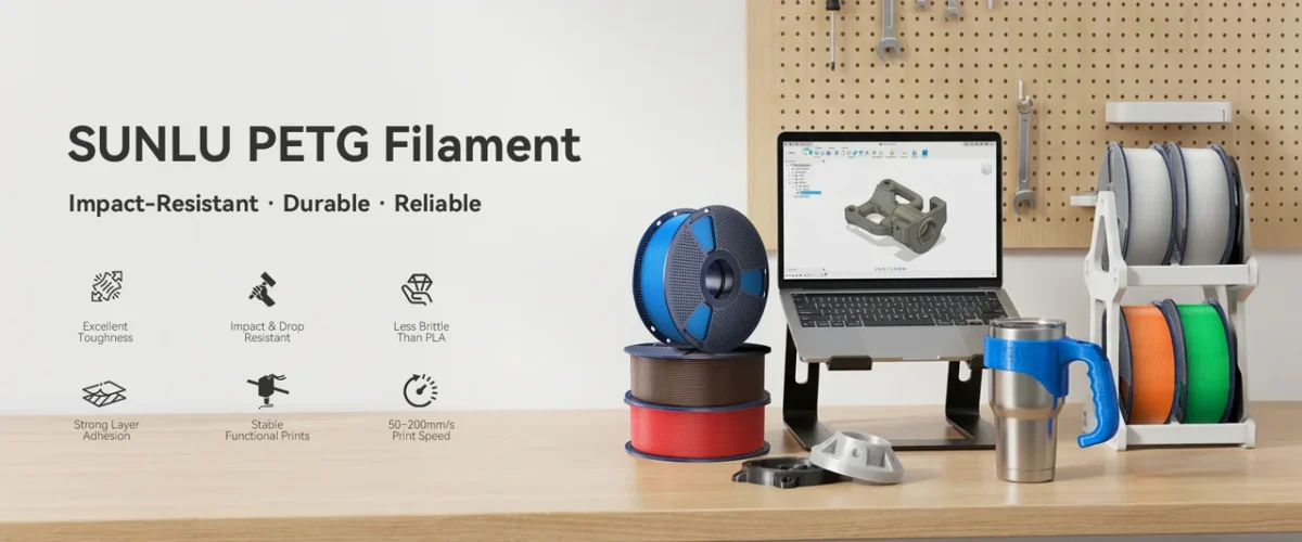 Филамент SUNLU PETG White 1.75 мм 1 кг, белый пластик без катушки для 3D-принтера — изображение 2