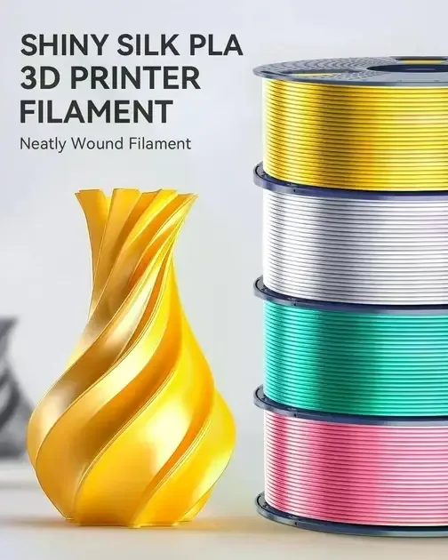 Филамент SUNLU PLA+ Silk Light Gold 1.75 мм 1 кг, шелковый светло-золотой пластик для 3D-принтера — изображение 8