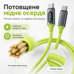 120-240W PD Type-C to Type-C кабель с цифровым дисплеем, 480 Мбит/с, 1.5 м — изображение 10