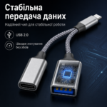 OTG переходник Type-C на USB + Type-C 5V/2A 10W, разветвитель для телефона, планшета, ноутбука — изображение 5