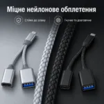 OTG переходник Type-C на USB + Type-C 5V/2A 10W, разветвитель для телефона, планшета, ноутбука — изображение 6
