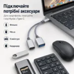 OTG переходник Type-C на USB + Type-C 5V/2A 10W, разветвитель для телефона, планшета, ноутбука — изображение 7