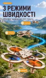 Деревянный DIY-конструктор квадрокоптера с пультом — 4 аккумулятора, 56 деталей — изображение 2