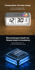 Электронные настольные часы-будильник LCD CD-1 с 3 будильниками, температурой и влажностью, USB, белые — изображение 8