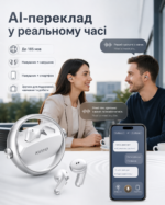 Беспроводные AI-наушники-переводчик KINYO A30 AI 2-в-1, вкладыши и клипсы, Bluetooth 5.4, — изображение 9