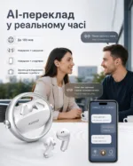 Беспроводные AI-наушники-переводчик KINYO A30 AI 2-в-1, вкладыши и клипсы, Bluetooth 5.4, — изображение 9