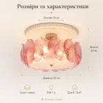 Дизайнерская потолочная люстра Murano с фактурным стеклом, размеры 40/50/60 см Pink — изображение 13