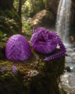 Большой подвижный 3D-дракон в драконьем яйце, 40 см, фиолетовый   Silk, подарок детям и взрослым — изображение 6