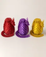 Большой подвижный 3D-дракон в драконьем яйце, 40 см, красный  Silk, подарок детям и взрослым — изображение 14