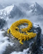 Большой подвижный 3D-дракон в драконьем яйце, 40 см, жёлтый   Silk, подарок детям и взрослым — изображение 3
