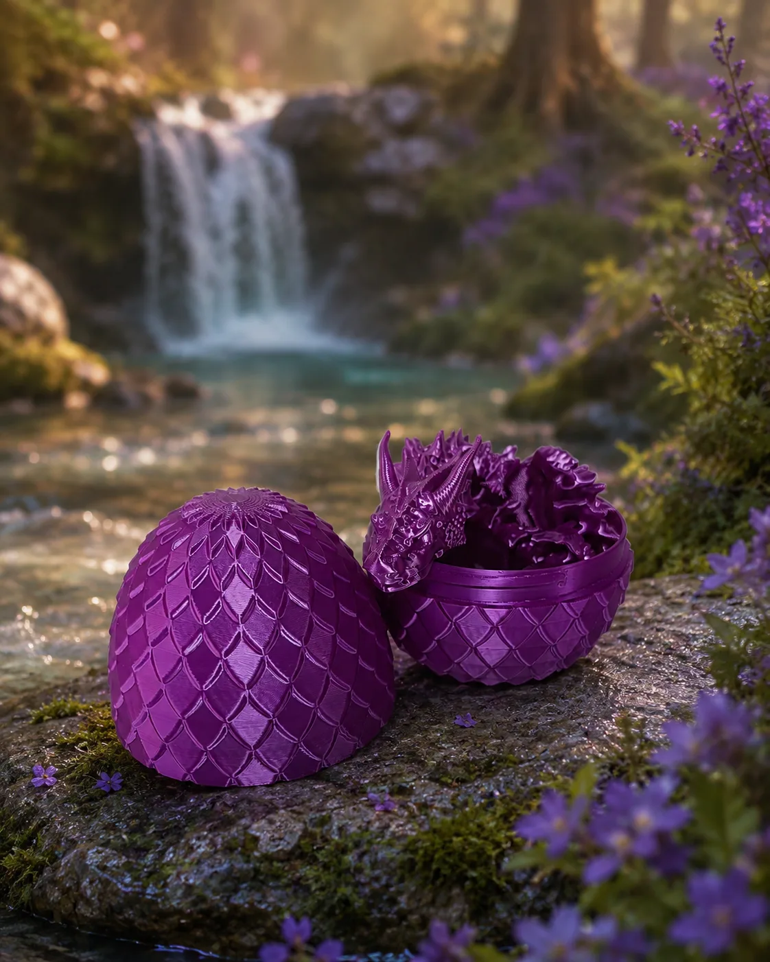 Большой подвижный 3D-дракон в драконьем яйце, 40 см, фиолетовый   Silk, подарок детям и взрослым — изображение 2