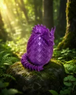 Большой подвижный 3D-дракон в драконьем яйце, 40 см, фиолетовый   Silk, подарок детям и взрослым — изображение 3