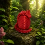 Большой подвижный 3D-дракон в драконьем яйце, 40 см, красный  Silk, подарок детям и взрослым — изображение 7