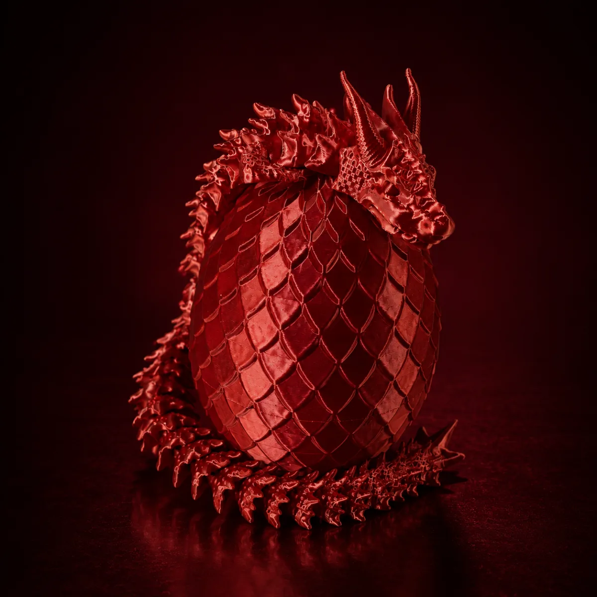 Большой подвижный 3D-дракон в драконьем яйце, 40 см, красный  Silk, подарок детям и взрослым — изображение 2