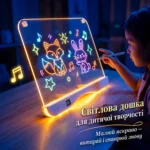 Светящаяся LED-доска для рисования 35,5×26,5 см, аккумулятор 1100 мА·ч, 7 цветов — белая — изображение 9