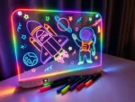 Светящаяся LED-доска для рисования 35,5×26,5 см, аккумулятор 1100 мА·ч, 7 цветов — белая — изображение 11