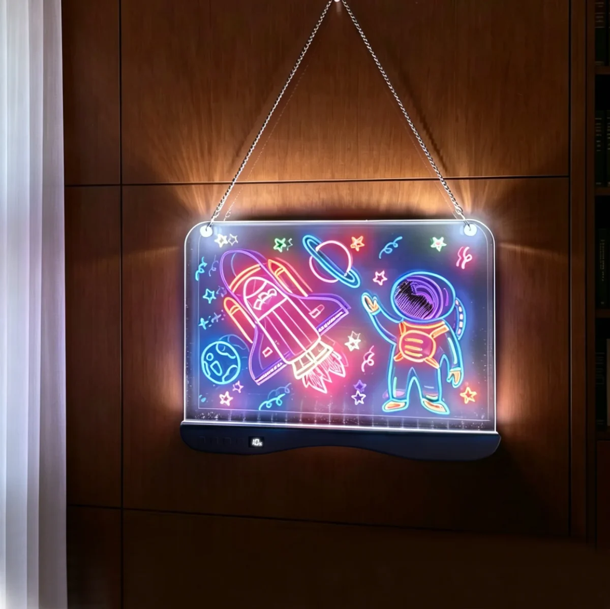 Светящаяся LED-доска для рисования 35,5×26,5 см, аккумулятор 1100 мА·ч, 7 цветов — белая — изображение 12